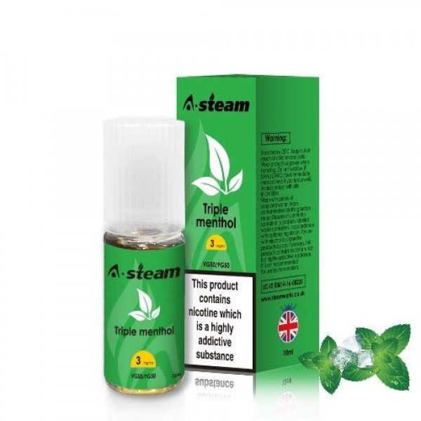 Triple Menthol 50/50 E-Liquid by A Steam 10ml